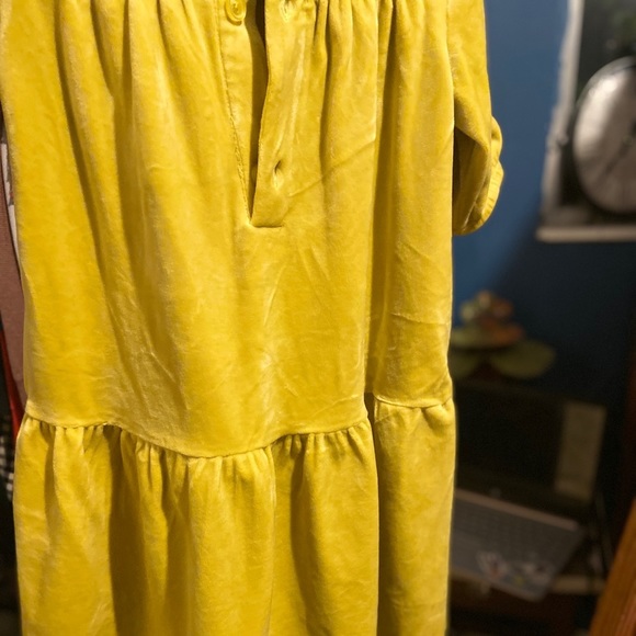 FUNDRAISER ITEM-𝅺Hanna Anderson Velvet dress girls size 5 chartruese - Picture 10 of 15